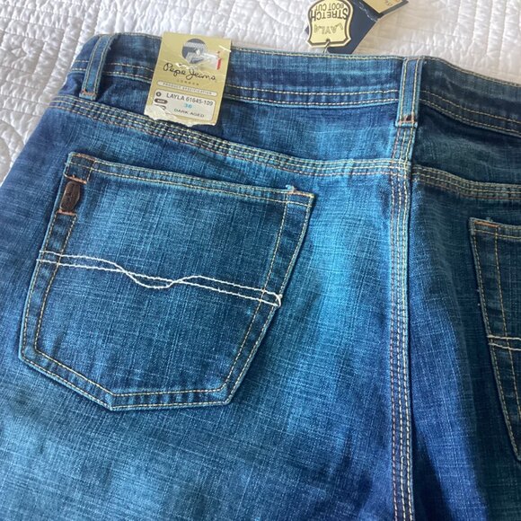 NWT Y2K Vintage Pepe London Jeans Women's US Size 36x32 Flare Layla Style Bootcu - Picture 12 of 16